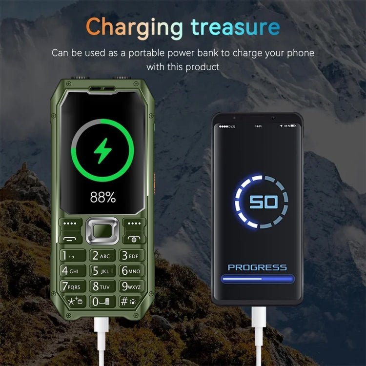 Q6000 Elder Keypad Phone, 2.4 inch, 6800mAh, Dual Flashlights, 21 Keys, SOS, FM, Dual SIM, GSM, Plug:UK Plug