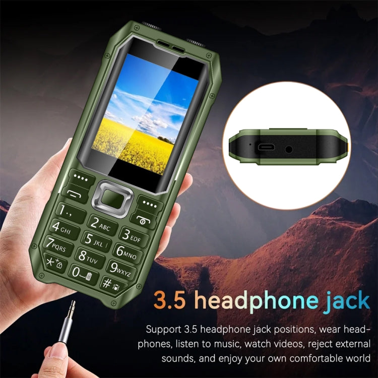 Q6000 Elder Keypad Phone, 2.4 inch, 6800mAh, Dual Flashlights, 21 Keys, SOS, FM, Dual SIM, GSM, Plug:UK Plug