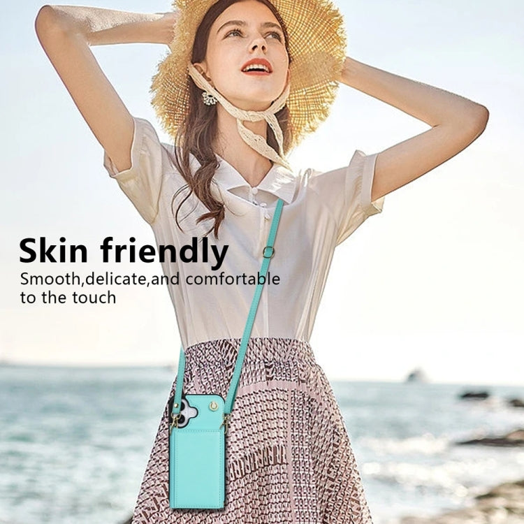 For iPhone 16 Plus Three Fold Card Bag Phone Case with Long Lanyard