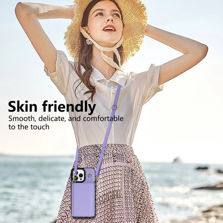 For iPhone 11 Pro Three Fold Card Bag Phone Case with Long Lanyard
