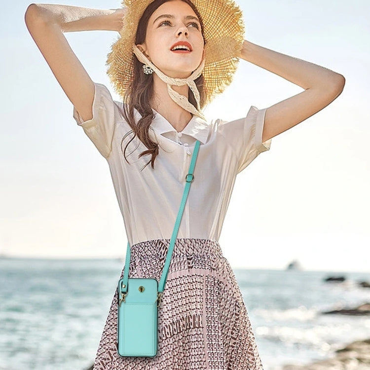 For iPhone X / XS Three Fold Card Bag Phone Case with Long Lanyard