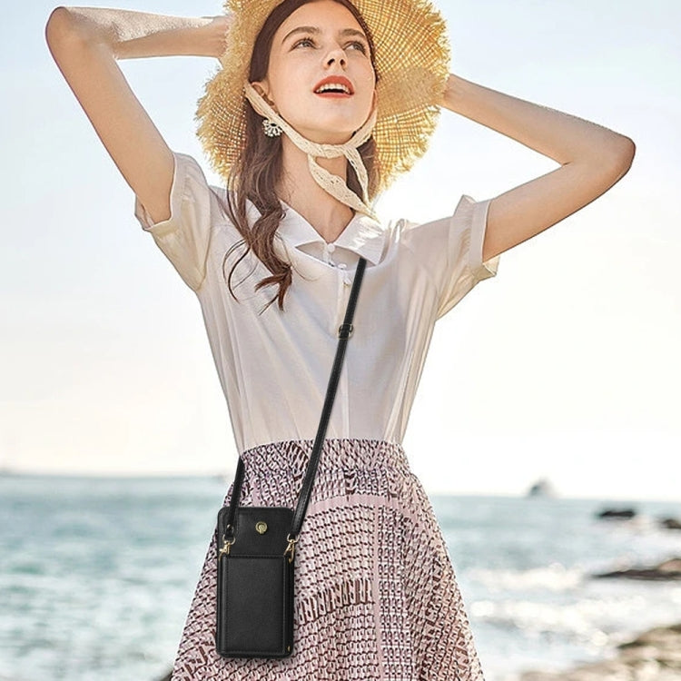 For iPhone X / XS Three Fold Card Bag Phone Case with Long Lanyard