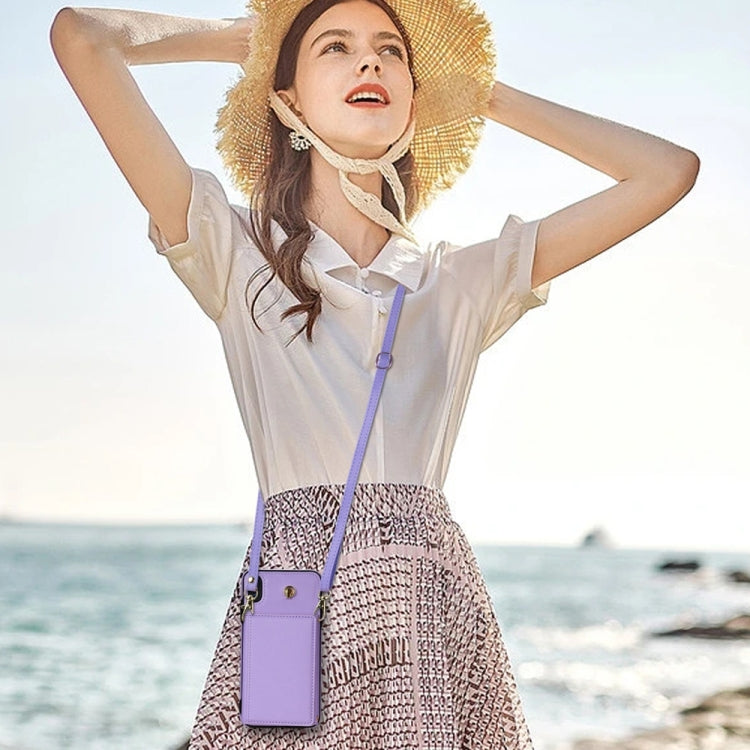For iPhone X / XS Three Fold Card Bag Phone Case with Long Lanyard