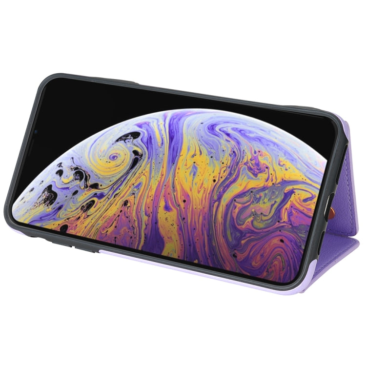 For iPhone XS Max Three Fold Card Bag Phone Case with Long Lanyard