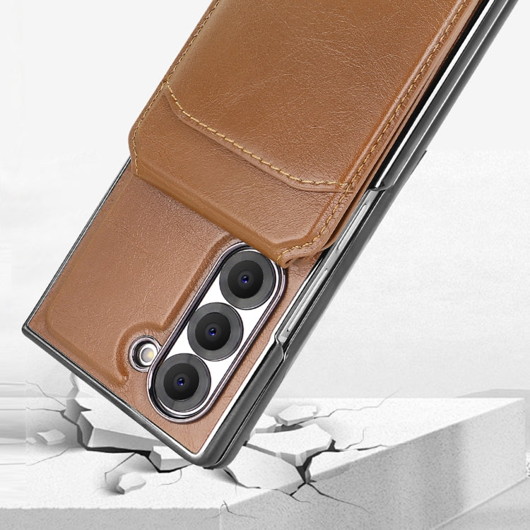 For Samsung Galaxy Z Fold6 VIETAO Integrated MagSafe RFID Detachable Card Bag PU Phone Case