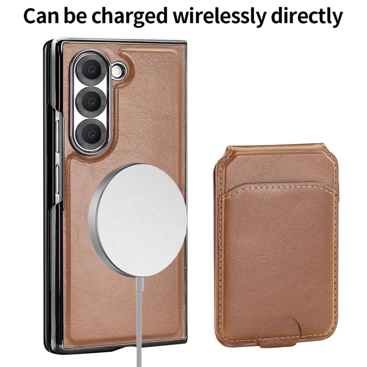 For Samsung Galaxy Z Fold6 VIETAO Integrated MagSafe RFID Detachable Card Bag PU Phone Case