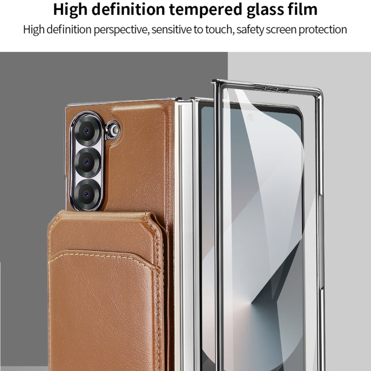 For Samsung Galaxy Z Fold6 VIETAO Integrated MagSafe RFID Detachable Card Bag PU Phone Case