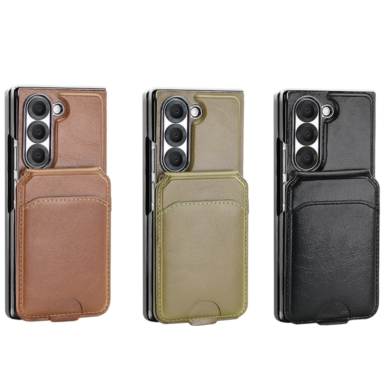 For Samsung Galaxy Z Fold5 VIETAO Integrated MagSafe RFID Detachable Card Bag PU Phone Case