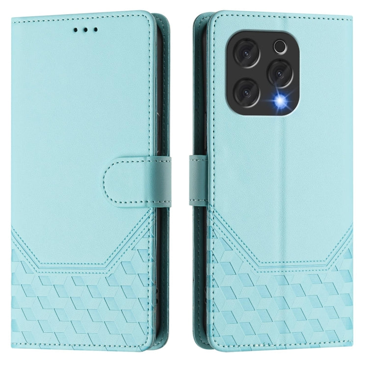 For Doogee N55 Plus Honeycomb Embossing RFID Leather Phone Case