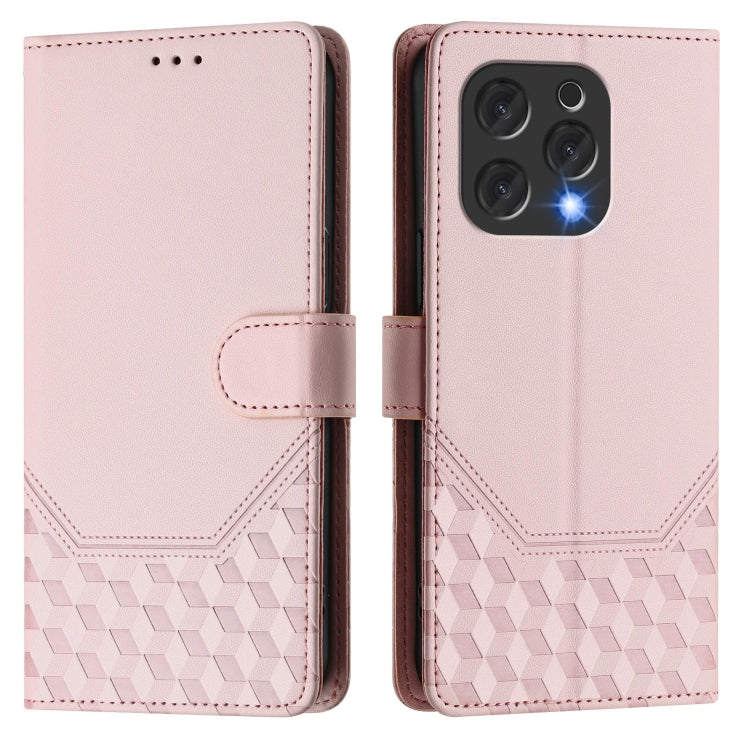 For Doogee N55 Plus Honeycomb Embossing RFID Leather Phone Case