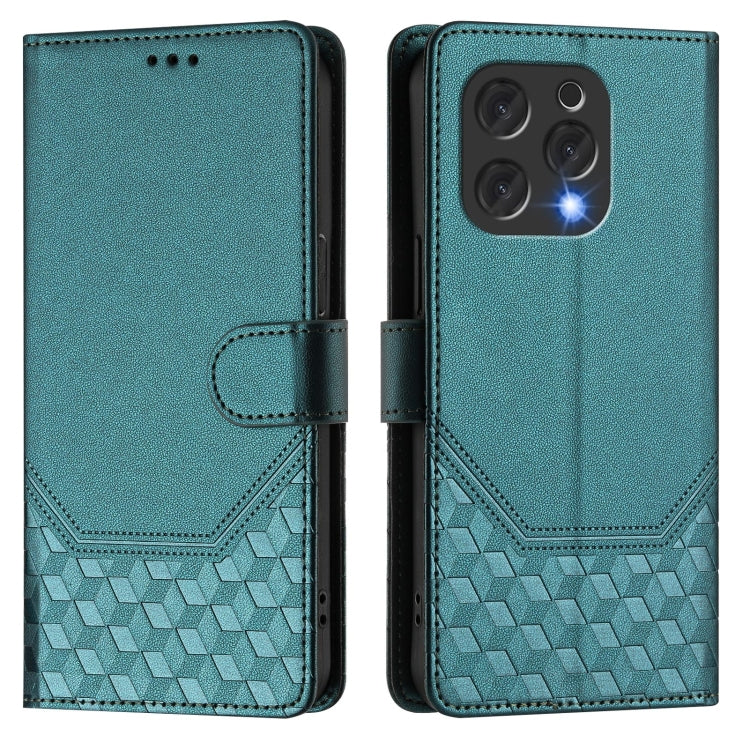 For Doogee N55 Plus Honeycomb Embossing RFID Leather Phone Case