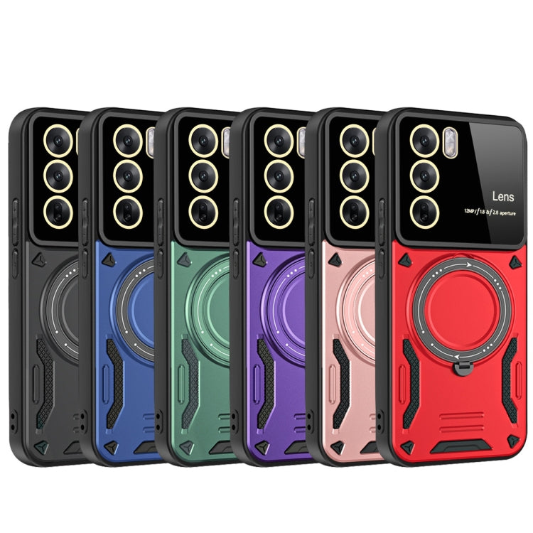 For OPPO Reno12 Global Large Window MagSafe Holder Phone Case