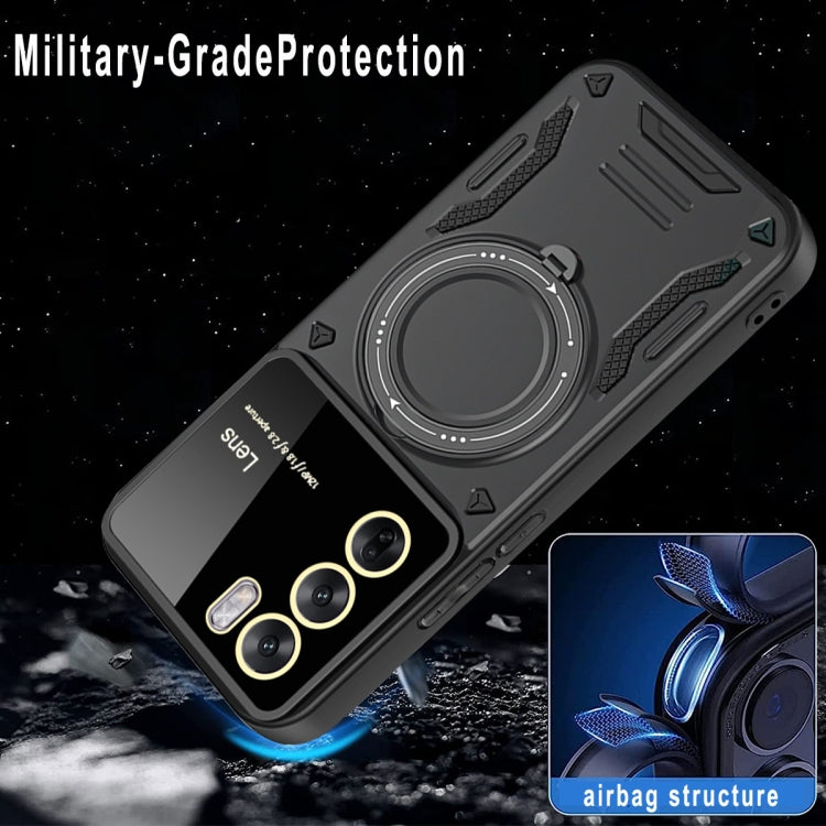For OPPO Reno12 Global Large Window MagSafe Holder Phone Case