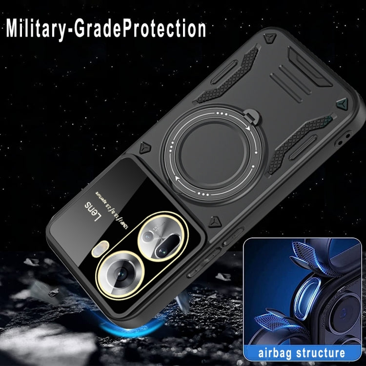 For OPPO Reno11 5G Global Large Window MagSafe Holder Phone Case