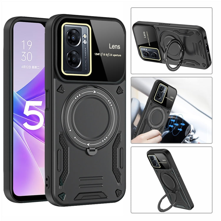 For OPPO A77 5G / A57 5G / A77s 4G Large Window MagSafe Holder Phone Case