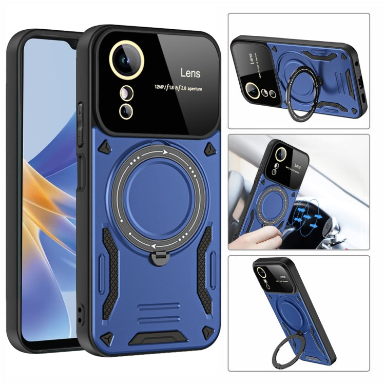For OPPO A17 Large Window MagSafe Holder Phone Case