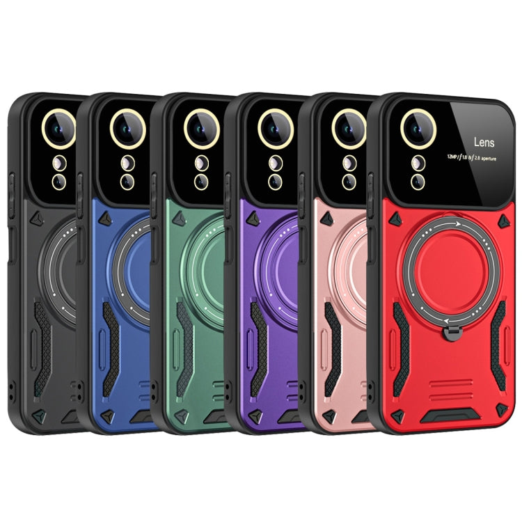 For OPPO A17 Large Window MagSafe Holder Phone Case