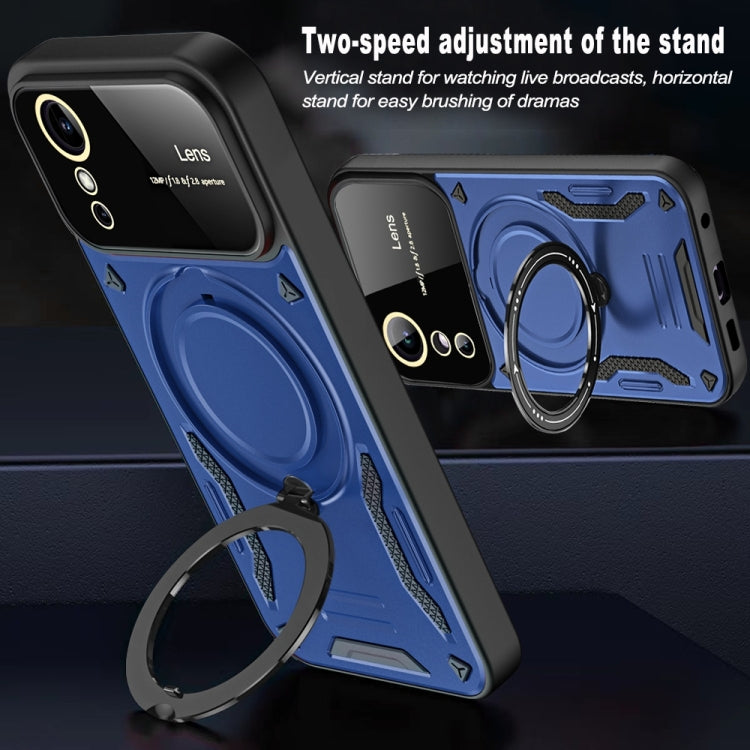 For OPPO A17 Large Window MagSafe Holder Phone Case