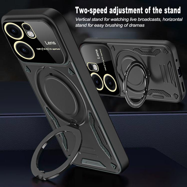 For OPPO Reno13 F 4G / 5G Large Window MagSafe Holder Phone Case