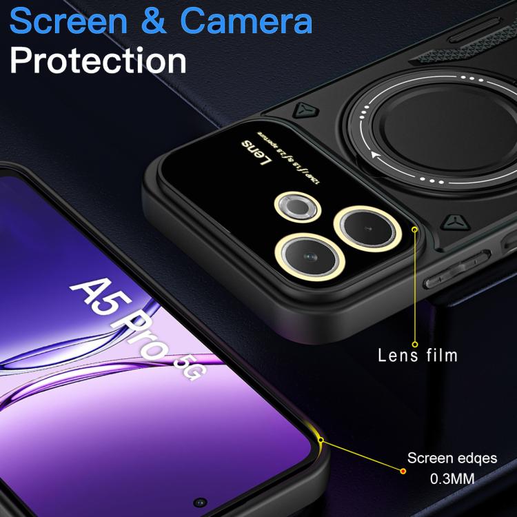 For OPPO A5 Pro 5G Global Large Window MagSafe Holder Phone Case