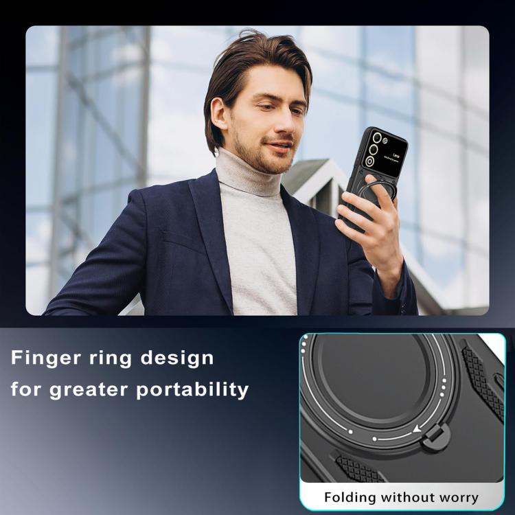 For OPPO A5 5G Global Large Window MagSafe Holder Phone Case