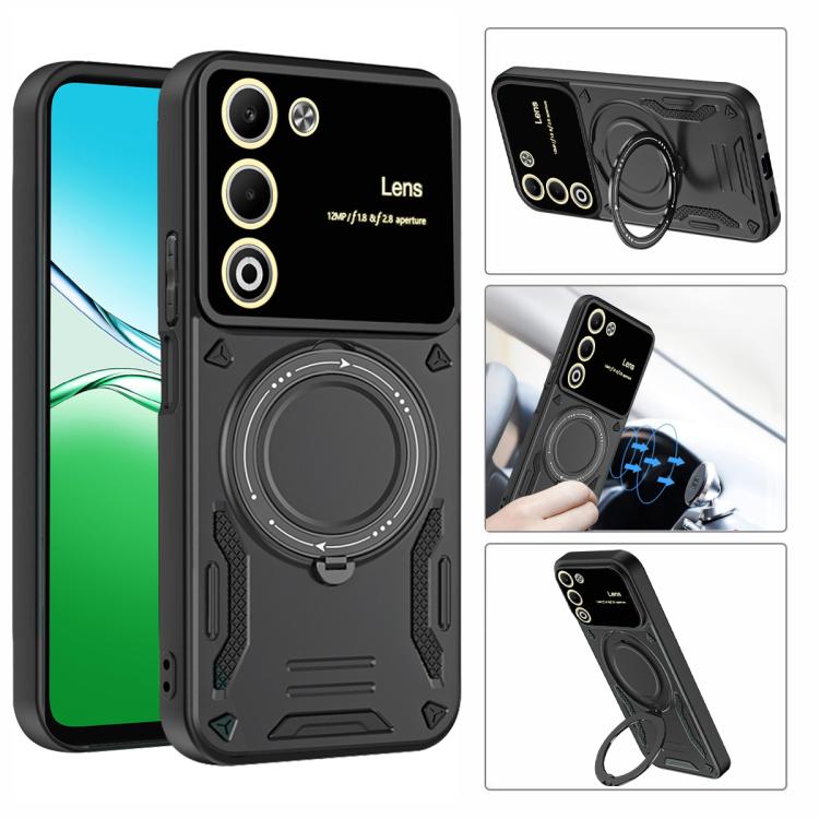 For OPPO A5 5G Global Large Window MagSafe Holder Phone Case