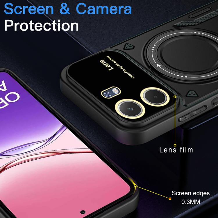 For OPPO A5x 5G / 4G Large Window MagSafe Holder Phone Case
