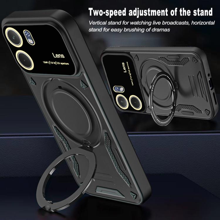 For OPPO A5x 5G / 4G Large Window MagSafe Holder Phone Case