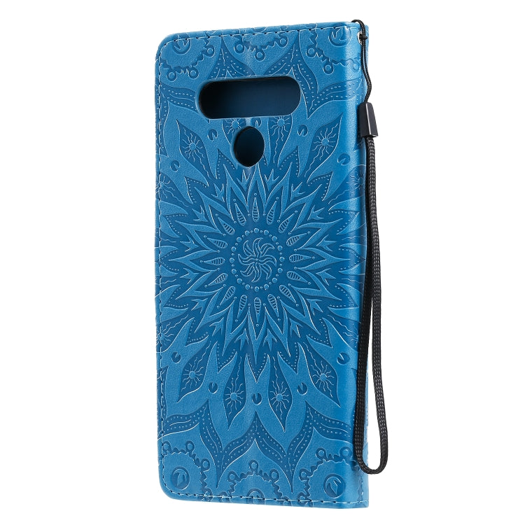 For LG Stylo 6 Pressed Printing Sunflower Pattern Horizontal Flip PU Leather Case Holder & Card Slots & Wallet & Lanyard
