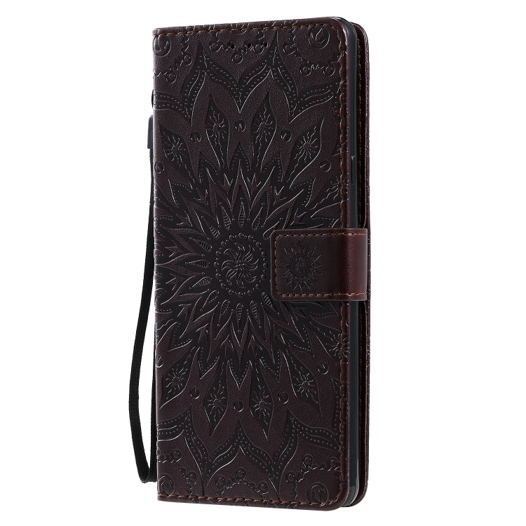 For LG Stylo 6 Pressed Printing Sunflower Pattern Horizontal Flip PU Leather Case Holder & Card Slots & Wallet & Lanyard