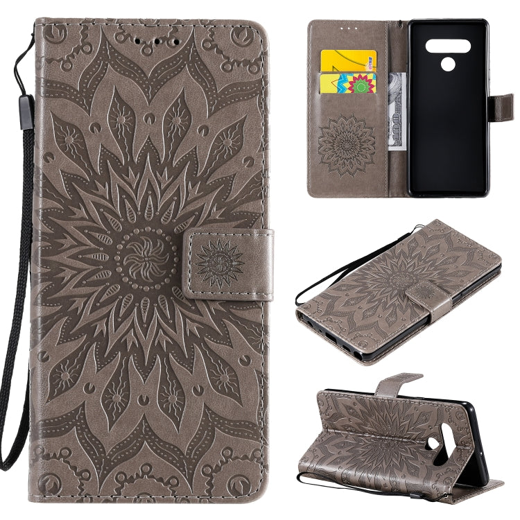 For LG Stylo 6 Pressed Printing Sunflower Pattern Horizontal Flip PU Leather Case Holder & Card Slots & Wallet & Lanyard