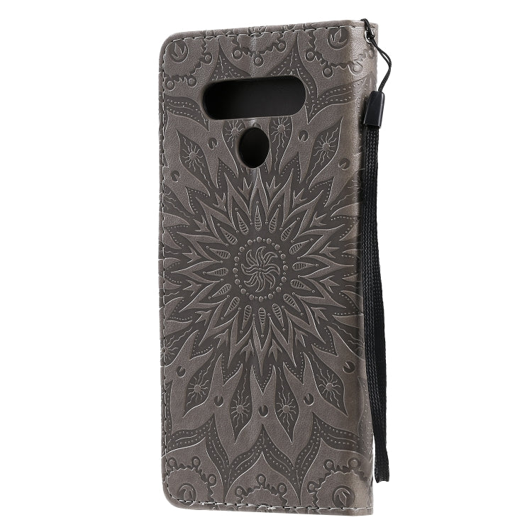 For LG Stylo 6 Pressed Printing Sunflower Pattern Horizontal Flip PU Leather Case Holder & Card Slots & Wallet & Lanyard