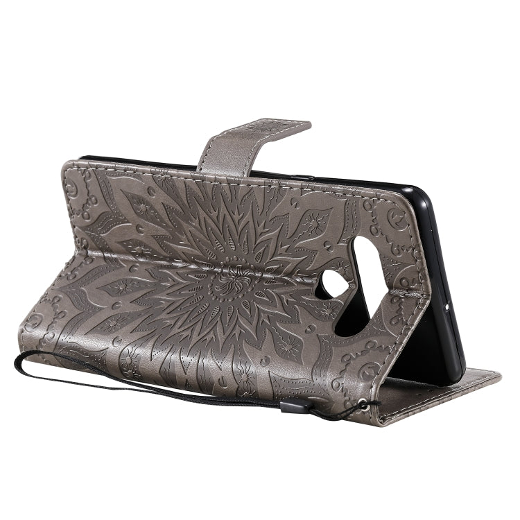 For LG Stylo 6 Pressed Printing Sunflower Pattern Horizontal Flip PU Leather Case Holder & Card Slots & Wallet & Lanyard