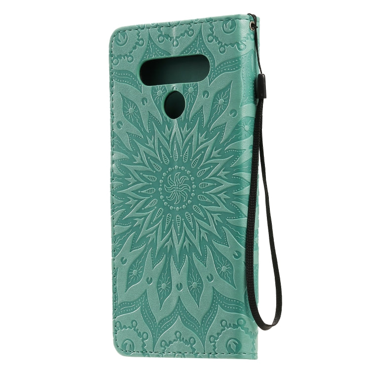 For LG Stylo 6 Pressed Printing Sunflower Pattern Horizontal Flip PU Leather Case Holder & Card Slots & Wallet & Lanyard