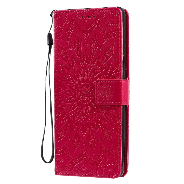 For LG Stylo 6 Pressed Printing Sunflower Pattern Horizontal Flip PU Leather Case Holder & Card Slots & Wallet & Lanyard