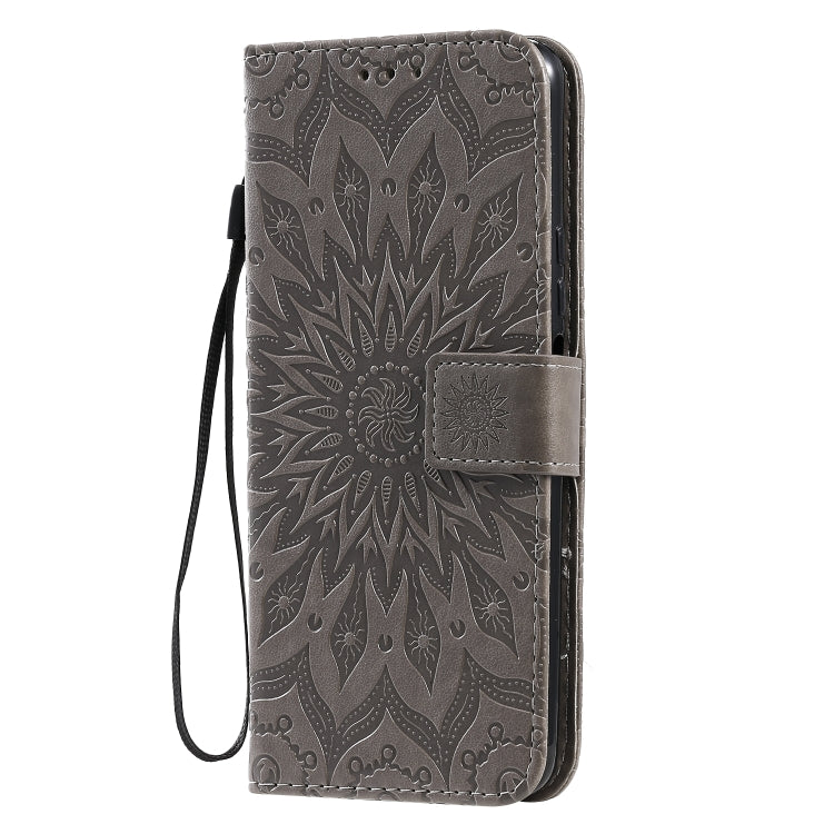 For Huawei Honor X10 Pressed Printing Sunflower Pattern Horizontal Flip PU Leather Case Holder & Card Slots & Wallet & Lanyard