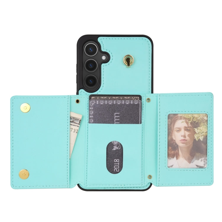 For Samsung Galaxy A15 Three Fold Card Bag Phone Case with Long Lanyard