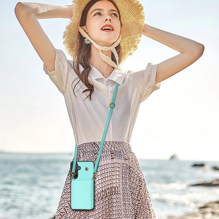 For Samsung Galaxy A15 Three Fold Card Bag Phone Case with Long Lanyard