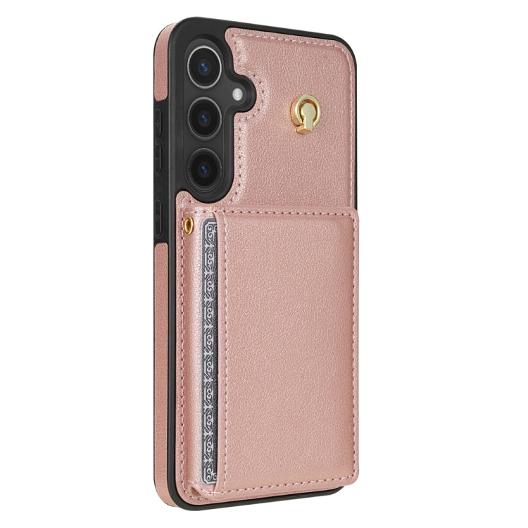 For Samsung Galaxy A15 Three Fold Card Bag Phone Case with Long Lanyard