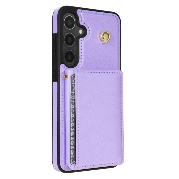 For Samsung Galaxy A15 Three Fold Card Bag Phone Case with Long Lanyard