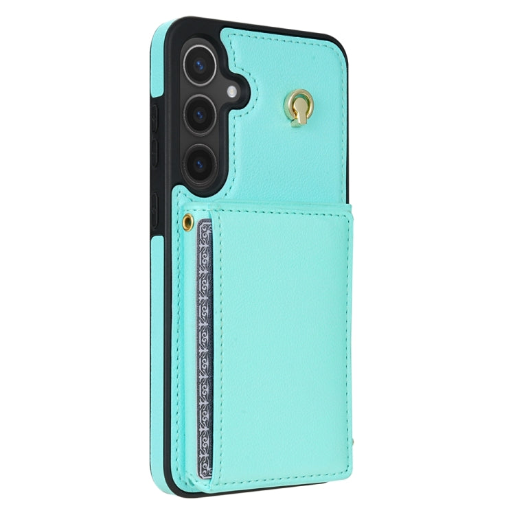 For Samsung Galaxy A54 5G Three Fold Card Bag Phone Case with Long Lanyard