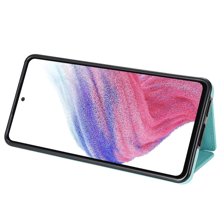 For Samsung Galaxy A53 5G Three Fold Card Bag Phone Case with Long Lanyard