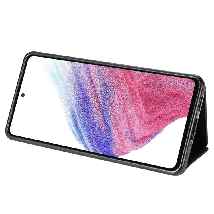 For Samsung Galaxy A53 5G Three Fold Card Bag Phone Case with Long Lanyard
