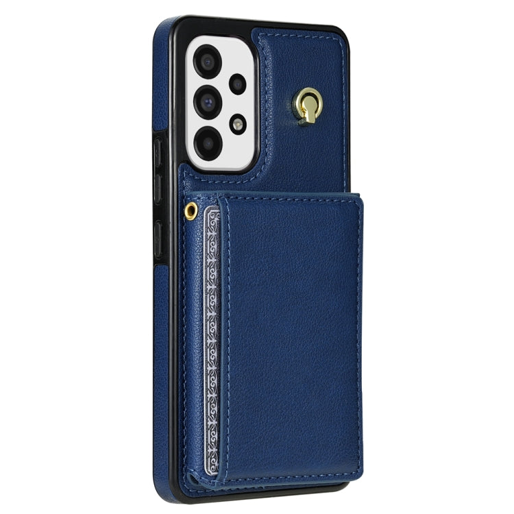 For Samsung Galaxy A53 5G Three Fold Card Bag Phone Case with Long Lanyard