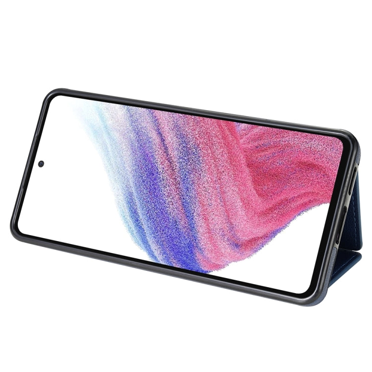 For Samsung Galaxy A53 5G Three Fold Card Bag Phone Case with Long Lanyard