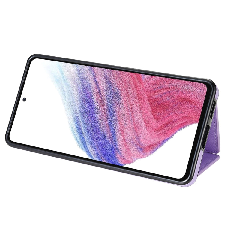 For Samsung Galaxy A53 5G Three Fold Card Bag Phone Case with Long Lanyard