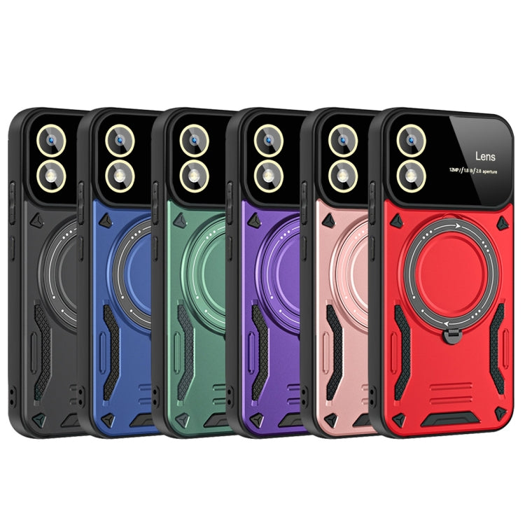 For Motorola Moto E13 Large Window MagSafe Holder Phone Case