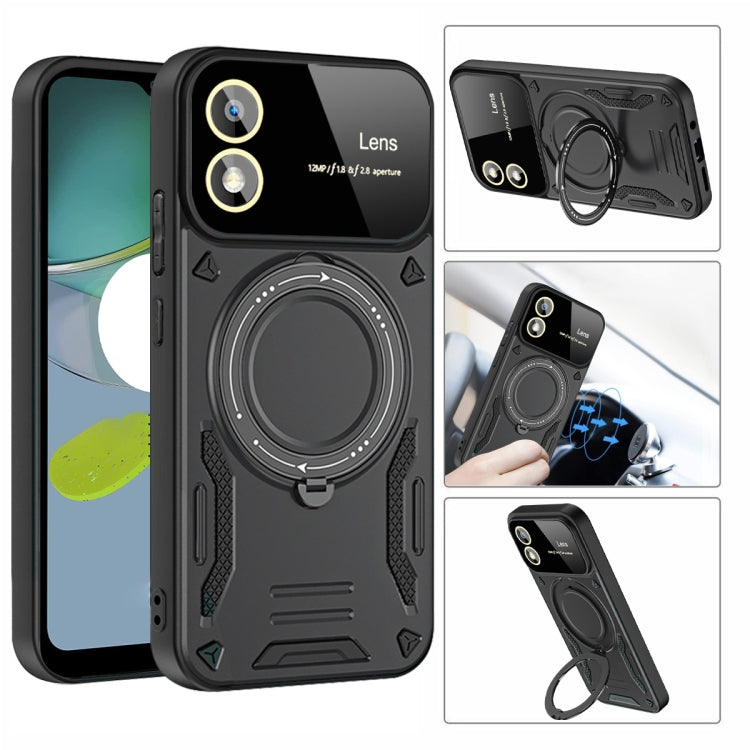 For Motorola Moto E13 Large Window MagSafe Holder Phone Case
