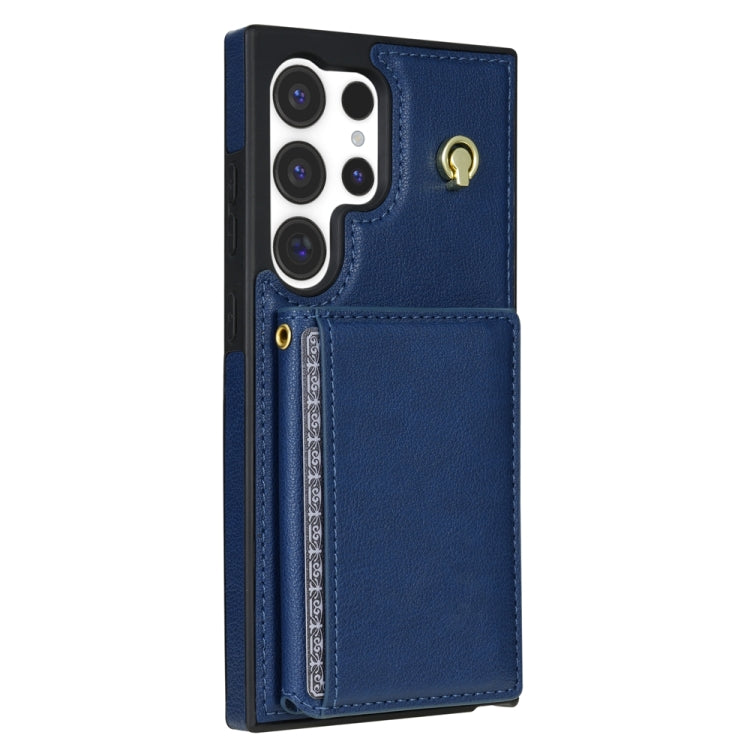 For Samsung Galaxy S23 Ultra 5G Three Fold Card Bag Phone Case with Long Lanyard