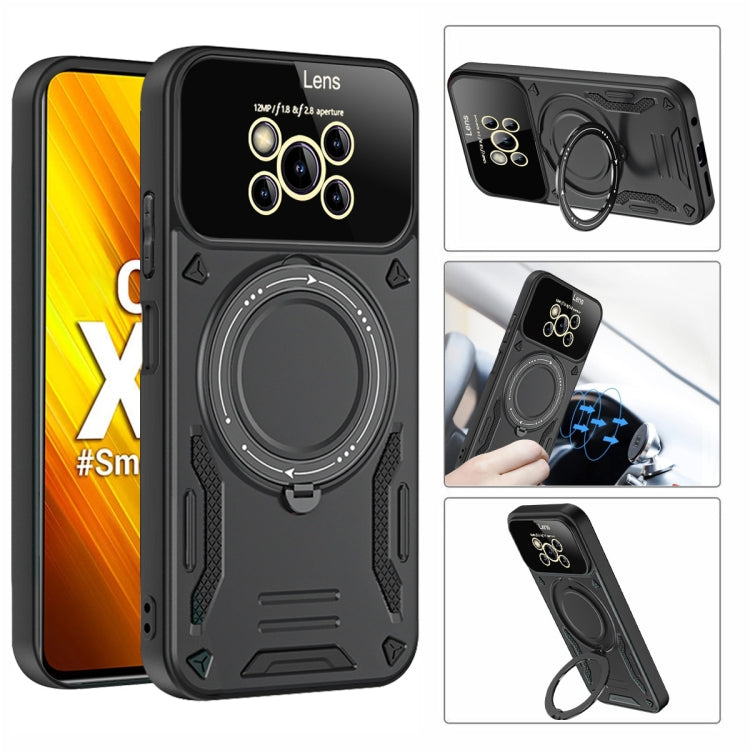 For Xiaomi Poco X3 Large Window MagSafe Holder Phone Case